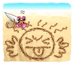 Sand Writing & Hermit Crab (Int'l) sticker #2273444