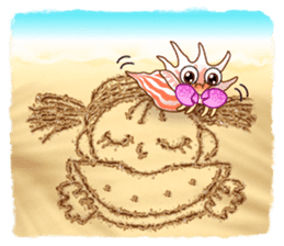 Sand Writing & Hermit Crab (Int'l) sticker #2273446