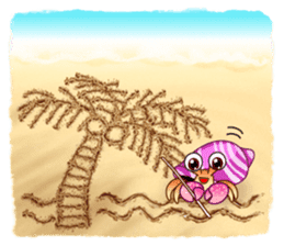 Sand Writing & Hermit Crab (Int'l) sticker #2273447