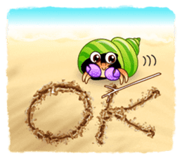 Sand Writing & Hermit Crab (Int'l) sticker #2273448