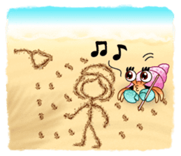 Sand Writing & Hermit Crab (Int'l) sticker #2273449