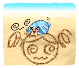 Sand Writing & Hermit Crab (Int'l) sticker #2273450
