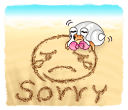 Sand Writing & Hermit Crab (Int'l) sticker #2273451