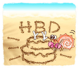 Sand Writing & Hermit Crab (Int'l) sticker #2273453