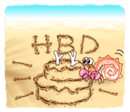 Sand Writing & Hermit Crab (Int'l) sticker #2273453