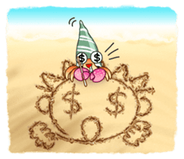 Sand Writing & Hermit Crab (Int'l) sticker #2273454