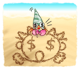 Sand Writing & Hermit Crab (Int'l) sticker #2273454