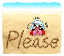 Sand Writing & Hermit Crab (Int'l) sticker #2273456