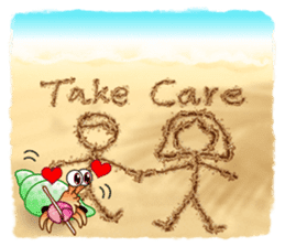 Sand Writing & Hermit Crab (Int'l) sticker #2273458