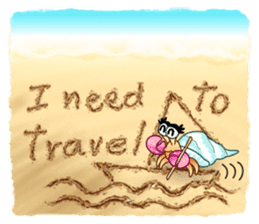 Sand Writing & Hermit Crab (Int'l) sticker #2273459