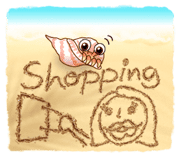 Sand Writing & Hermit Crab (Int'l) sticker #2273460