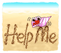 Sand Writing & Hermit Crab (Int'l) sticker #2273462