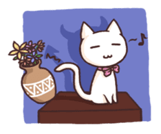 Tabby cat & white cat sticker #2273742