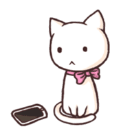 Tabby cat & white cat sticker #2273749