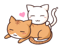Tabby cat & white cat sticker #2273760