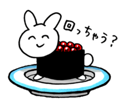 Salmon roe rabbit sticker #2274348