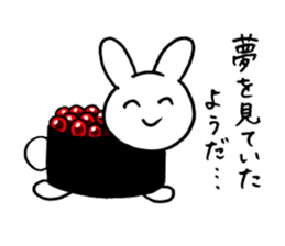 Salmon roe rabbit sticker #2274351
