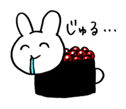 Salmon roe rabbit sticker #2274358