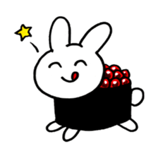 Salmon roe rabbit sticker #2274359