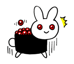 Salmon roe rabbit sticker #2274360
