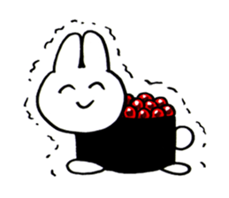 Salmon roe rabbit sticker #2274361