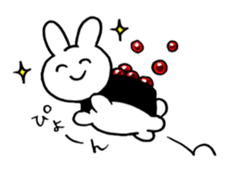 Salmon roe rabbit sticker #2274362