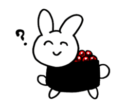 Salmon roe rabbit sticker #2274364