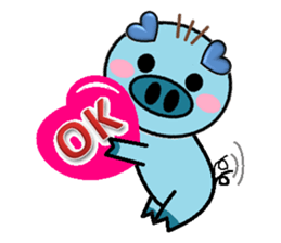 San Mao Blue Pig sticker #2277118