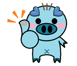 San Mao Blue Pig sticker #2277125