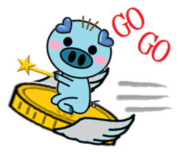 San Mao Blue Pig sticker #2277126