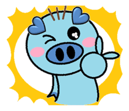 San Mao Blue Pig sticker #2277134