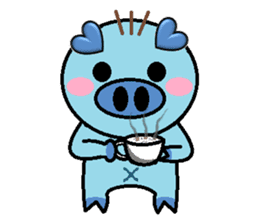 San Mao Blue Pig sticker #2277140