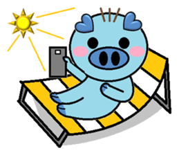 San Mao Blue Pig sticker #2277148