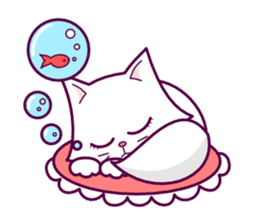 cute cat small snow sticker #2279520