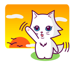 cute cat small snow sticker #2279531