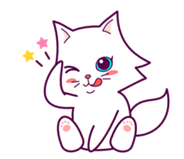 cute cat small snow sticker #2279535