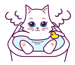 cute cat small snow sticker #2279536