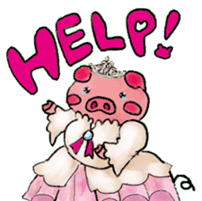 Princess pig sticker #2280390