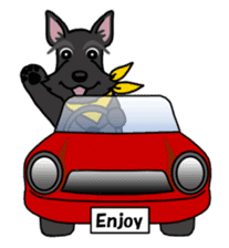 Entertaining friends, Scottish Terrier. sticker #2280995