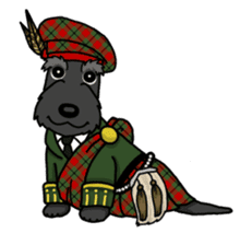 Entertaining friends, Scottish Terrier. sticker #2281007