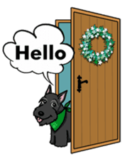 Entertaining friends, Scottish Terrier. sticker #2281028