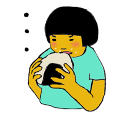 Japanese girl  bobbed hair "U-tatan" sticker #2283483