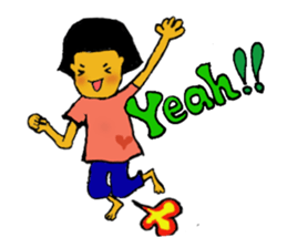 Japanese girl  bobbed hair "U-tatan" sticker #2283489