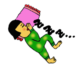 Japanese girl  bobbed hair "U-tatan" sticker #2283494