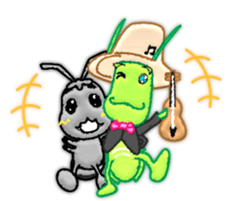 The Ant and the Grasshopper sticker #2285275