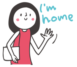 Black hair girl_meeting sticker #2302830