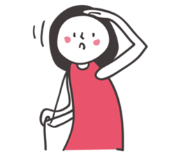 Black hair girl_meeting sticker #2302840