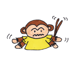 Poker face monkey sticker #2305786