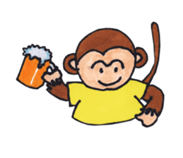 Poker face monkey sticker #2305787