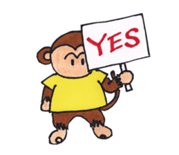 Poker face monkey sticker #2305790